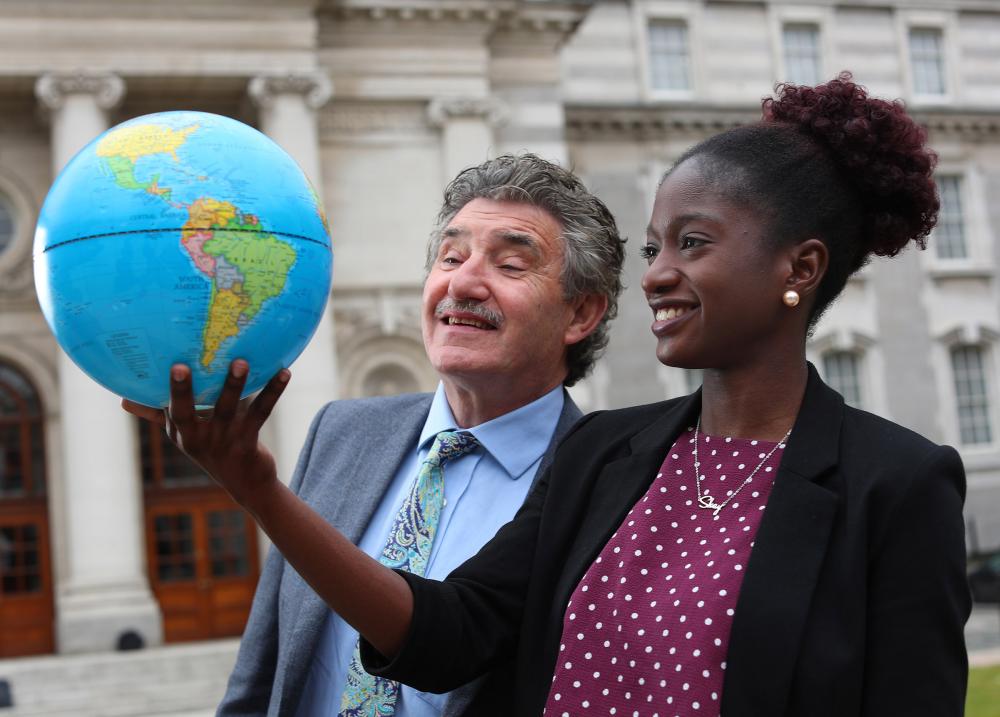 John Halligan TD, Minister of State for Training, Skills, Innovation, Research and Development and Sharon Bolanta, Irish Research Council Postgraduate Scholar, University of Limerick