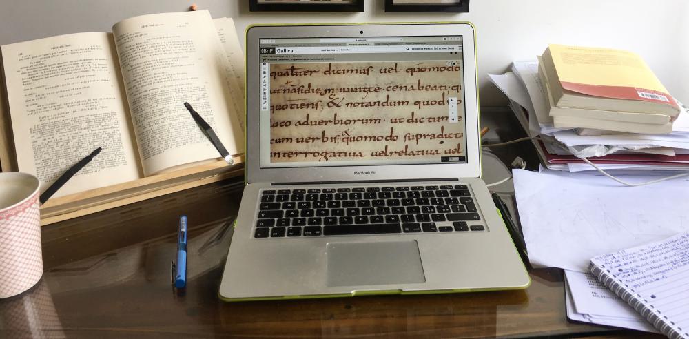 Research work on a medieval Latin grammatical manuscript